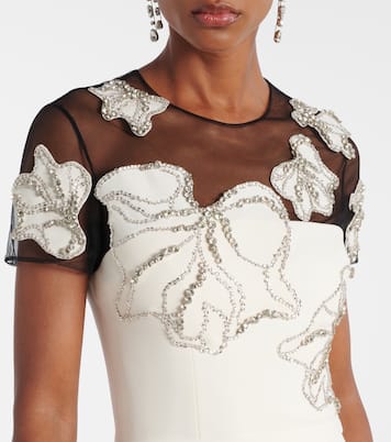 Robe aus Crêpe mit Kristallen | Safiyaa