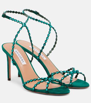 Sandalen Love Struck aus Leder mit Kristallen | Aquazzura