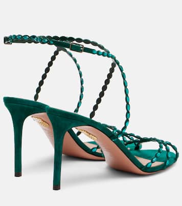 Sandalen Love Struck aus Leder mit Kristallen | Aquazzura