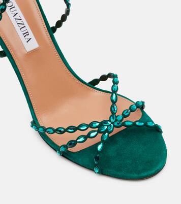 Sandalen Love Struck aus Leder mit Kristallen | Aquazzura