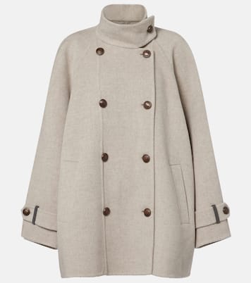 Double-breasted wool and cashmere coat | Brunello Cucinelli