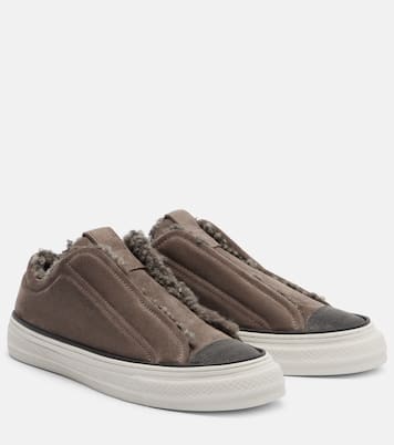 Monili suede slip-on shoes | Brunello Cucinelli