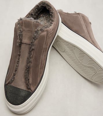 Monili suede slip-on shoes | Brunello Cucinelli
