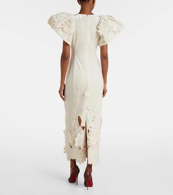 Robe longue Lucina en velours à fleurs | Leo Lin