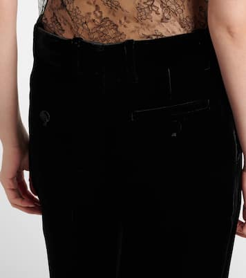 Gerade Low-Rise-Hose aus Samt | McQueen