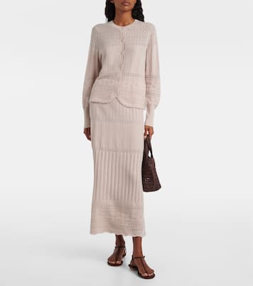 Rythmee pointelle wool and cashmere midi skirt | Eres
