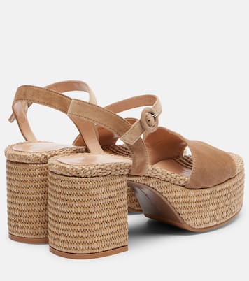 Plateausandalen Carol aus Veloursleder | Gianvito Rossi