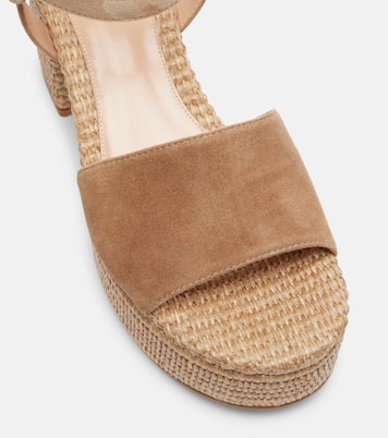 Plateausandalen Carol aus Veloursleder | Gianvito Rossi