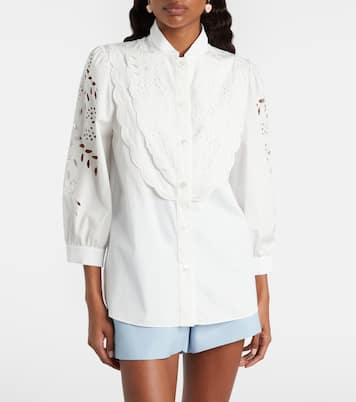 Embroidered cotton poplin blouse | Valentino