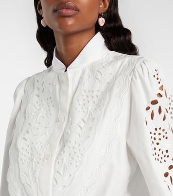 Embroidered cotton poplin blouse | Valentino