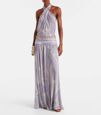 Iride gathered wool-blend gown | Pucci