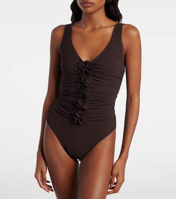 Tess floral-appliqué swimsuit | Karla Colletto
