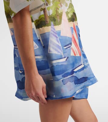 Camicia Casey in seta con stampa | Leo Lin