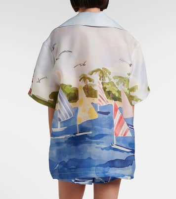 Camicia Casey in seta con stampa | Leo Lin