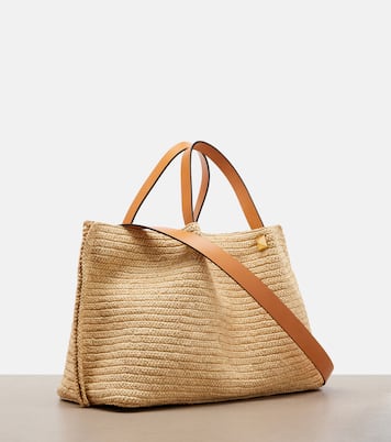VLogo Medium raffia tote bag | Valentino Garavani