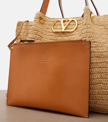 VLogo Medium raffia tote bag | Valentino Garavani