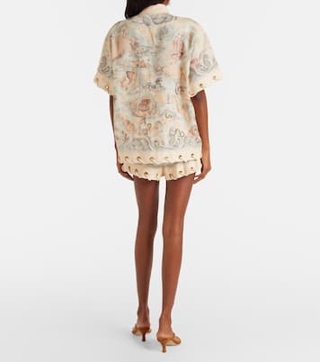 Printed linen shorts | Zimmermann
