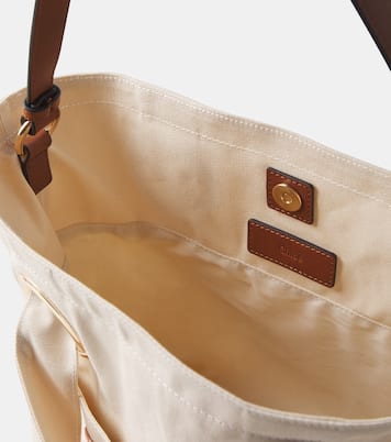 Cabas en toile et cuir à logo | Chloé Kids
