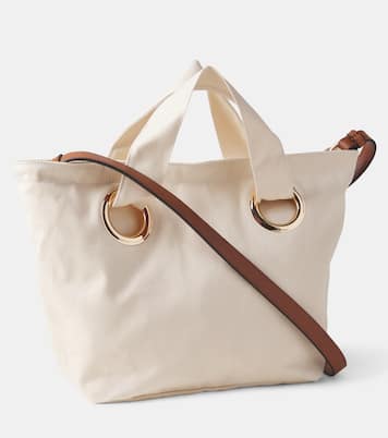 Cabas en toile et cuir à logo | Chloé Kids