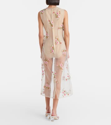 Embroidered sheer organza midi dress | Simone Rocha