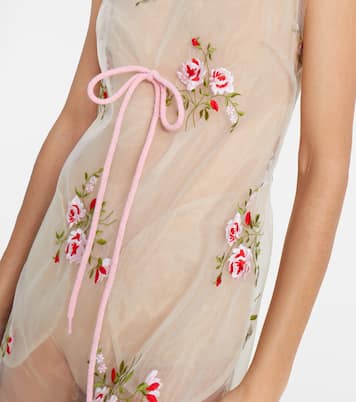 Embroidered sheer organza midi dress | Simone Rocha