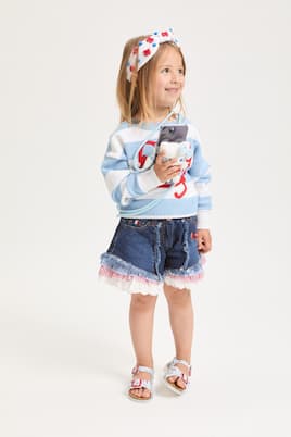 Short en jean à ornements | Monnalisa