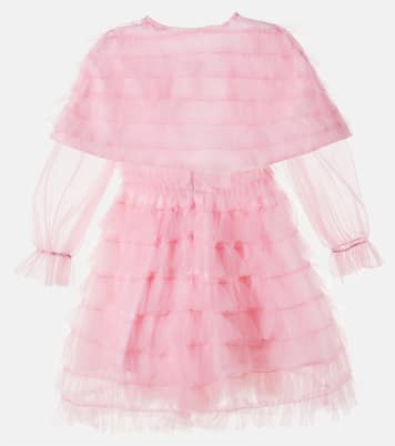 Cape-detail ruffled tulle dress | Petite Amalie  
