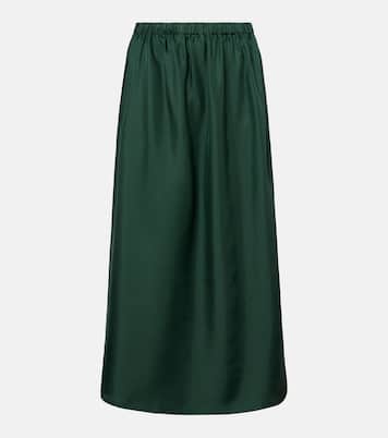 Roma silk twill maxi skirt | Asceno