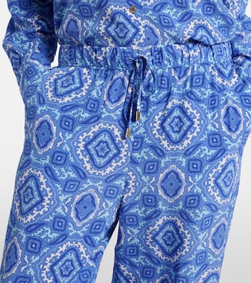 بنطلون واسع من الحرير بطبعات Mykonos | Heidi Klein