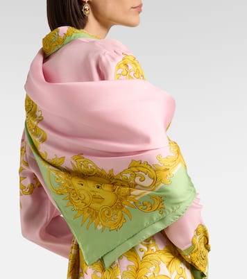 Printed silk twill scarf | Versace