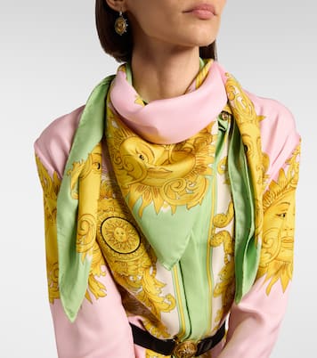 Printed silk twill scarf | Versace