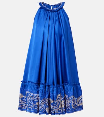 Cleo embellished floral satin minidress | Poupette St Barth