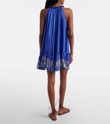 Cleo embellished floral satin minidress | Poupette St Barth