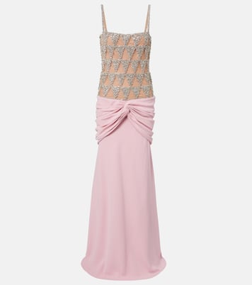 Embellished draped gown | Costarellos