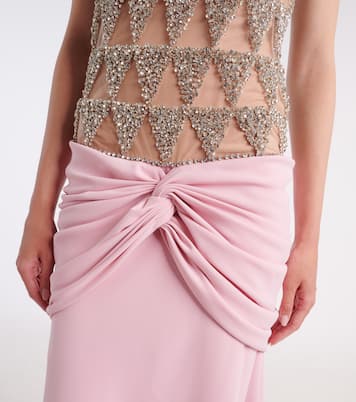 Embellished draped gown | Costarellos