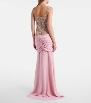Embellished draped gown | Costarellos
