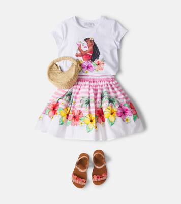 x Disney® printed cotton-blend jersey T-shirt | Monnalisa