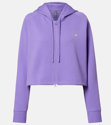 Felpa cropped in misto cotone con logo | Adidas by Stella McCartney