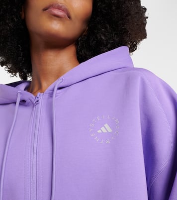 Felpa cropped in misto cotone con logo | Adidas by Stella McCartney