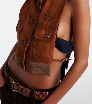 Veste sans manches en daim | Miu Miu