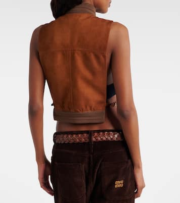 Veste sans manches en daim | Miu Miu