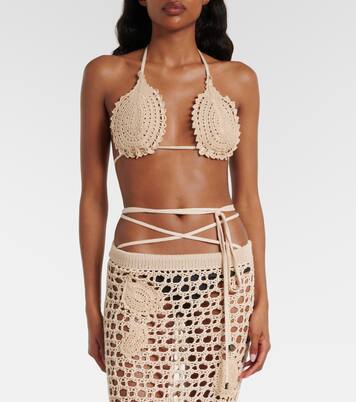 Bikini-Oberteil aus Häkelstrick | The Attico