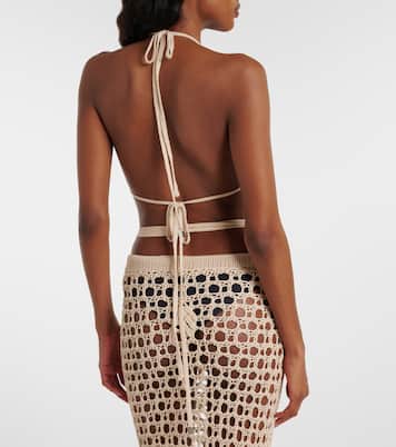 Bikini-Oberteil aus Häkelstrick | The Attico