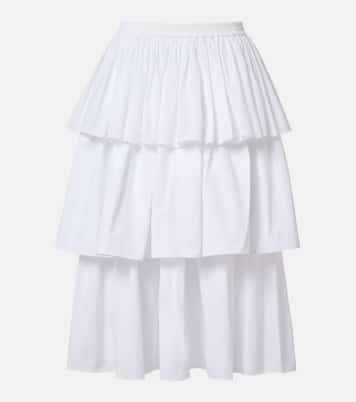 Falda midi escalonada de algodón | Alaïa