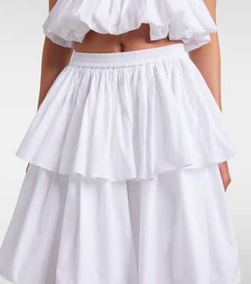 Falda midi escalonada de algodón | Alaïa