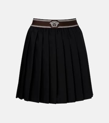 Pleated wool and mohair miniskirt | Versace