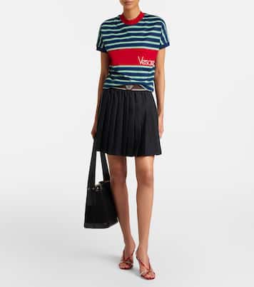 Pleated wool and mohair miniskirt | Versace
