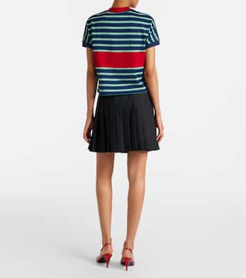 Pleated wool and mohair miniskirt | Versace