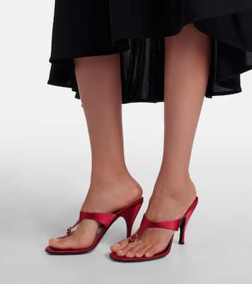 Kiss And Tell embellished satin thong sandals | Herbert Levine