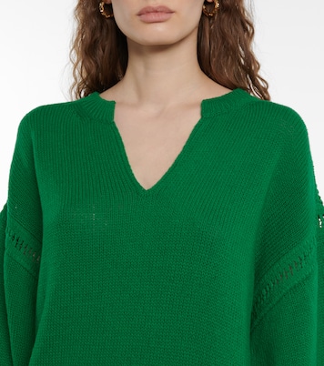 Poncho de lana virgen con flecos | Valentino